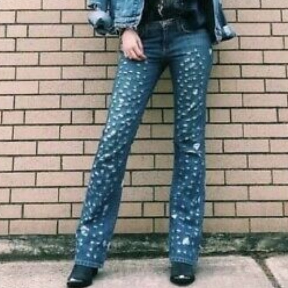 LF CARMAR Viola Bullet Hole Distressed Jeans F59 - Picture 8 of 8